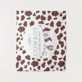 カウボーイワイルドウエストロードセージ緑の赤ちゃんシャワー タペストリー (正面)