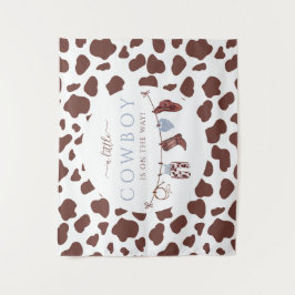 カウボーイワイルドウエストロードブルーベビーシャワー タペストリー