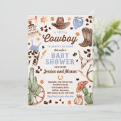 カウボーイワイルドウエストロードランチボーイベビーシャワー 招待状 (スタンド正面)