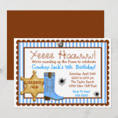 カウボーイワイルドウエスト誕生日招待状 招待状 (正面/裏面)