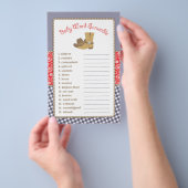 カウボーイワードスクランブル赤ちゃんシャワーゲームフライヤー チラシ (ハンドル)