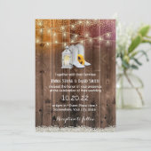 カウボーイヴィンテージランタン素朴ウッドカントリー結婚式 招待状 (スタンド正面)