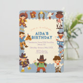 「カウボーイ丸め誕生日パーティーの招待状 招待状 (スタンド正面)