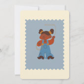 「カウボーイ丸め誕生日パーティーの招待状 招待状 (裏面)