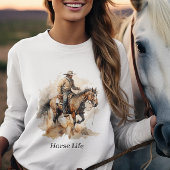 カウボーイ乗馬の水色，カスタマイズ可能 Tシャツ