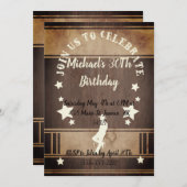 カウボーイ乗馬ワイルドウェスト誕生日パーティー 招待状 (正面/裏面)