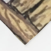 カウボーイ付き木製アメリカ国旗格言 フリースブランケット (角)