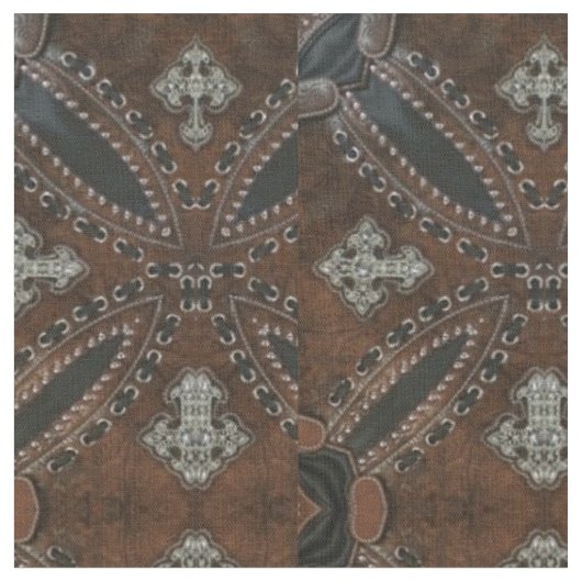 カウボーイ初期のウエスタンカントリーTooled Leather ファブリック (クローズアップ)
