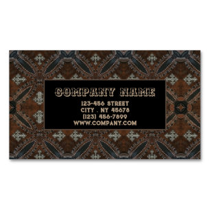 カウボーイ初期のウエスタンカントリーTooled Leather マグネット名刺