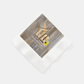 カウボーイ動揺してブーツ結婚ウッド 縁ありカクテルナプキン (角)