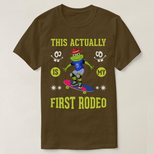 カウボーイ動物の牛おもしろい帽子付きカエル Tシャツ (デザイン正面)