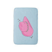 カウボーイ名門私立校風のハットピンクとブルー バスマット (正面縦)