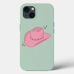 カウボーイ名門私立校風のハットピンクと緑 iPhone 13ケース