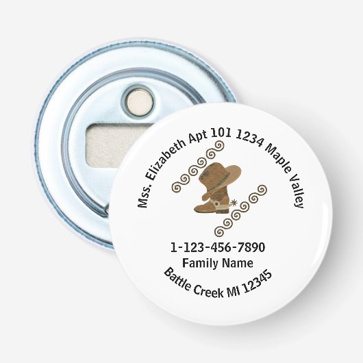 カウボーイ失ったブーツとハットファミリーホームアドレス 栓抜き (正面)