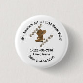 カウボーイ失ったブーツとハットファミリーホームアドレス 缶バッジ (正面)