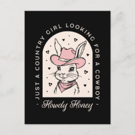 カウボーイ女性のカーボーイを探してハウディおもしろいハニー ポストカード