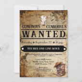 カウボーイ女性のカーボーイイベント 招待状 (正面)