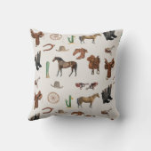 カウボーイ女性のカーボーイウエスタンロデオカントリーパターン クッション (裏面)