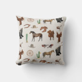 カウボーイ女性のカーボーイウエスタンロデオカントリーパターン クッション (正面)