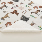 カウボーイ女性のカーボーイウエスタンロデオカントリーパターン シェルパブランケット (3/4)