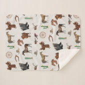 カウボーイ女性のカーボーイウエスタンロデオカントリーパターン シェルパブランケット (正面(横))