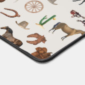 カウボーイ女性のカーボーイウエスタンロデオカントリーパターン デスクマット (コーナー)