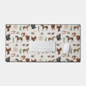 カウボーイ女性のカーボーイウエスタンロデオカントリーパターン デスクマット (キーボード&マウス)