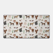 カウボーイ女性のカーボーイウエスタンロデオカントリーパターン デスクマット (正面)