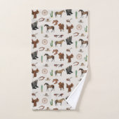 カウボーイ女性のカーボーイウエスタンロデオカントリーパターン バスタオルセット (ハンドタオル)