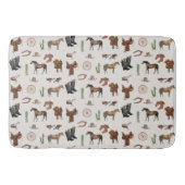 カウボーイ女性のカーボーイウエスタンロデオカントリーパターン バスマット (正面)