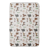 カウボーイ女性のカーボーイウエスタンロデオカントリーパターン バスマット (正面縦)