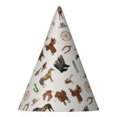 カウボーイ女性のカーボーイウエスタンロデオカントリーパターン パーティーハット (左)