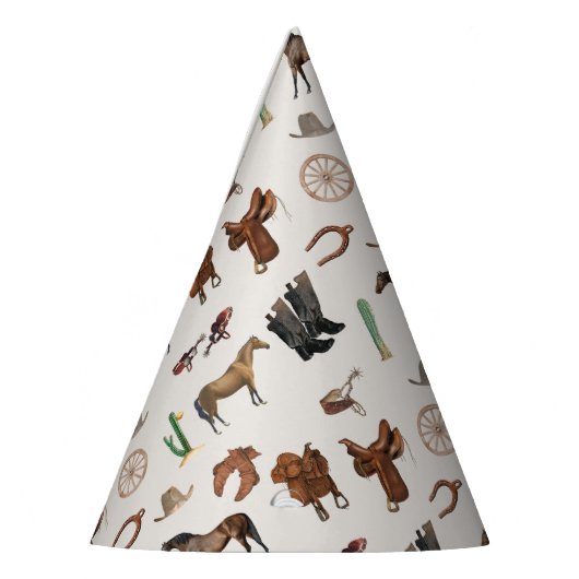 カウボーイ女性のカーボーイウエスタンロデオカントリーパターン パーティーハット (左)