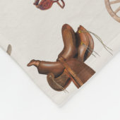 カウボーイ女性のカーボーイウエスタンロデオカントリーパターン フリースブランケット (角)