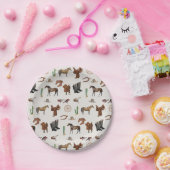 カウボーイ女性のカーボーイウエスタンロデオカントリーパターン ペーパープレート (パーティー)