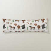 カウボーイ女性のカーボーイウエスタンロデオカントリーパターン ボディピロー (裏面)