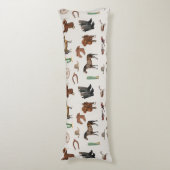 カウボーイ女性のカーボーイウエスタンロデオカントリーパターン ボディピロー (正面縦)