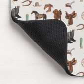 カウボーイ女性のカーボーイウエスタンロデオカントリーパターン マウスパッド (コーナー)