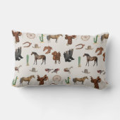 カウボーイ女性のカーボーイウエスタンロデオカントリーパターン ランバークッション (裏面)