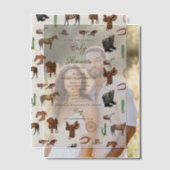 カウボーイ女性のカーボーイウエスタンロデオカントリーベビーシャワー ベラム紙招待状 (オフセット (カップル))