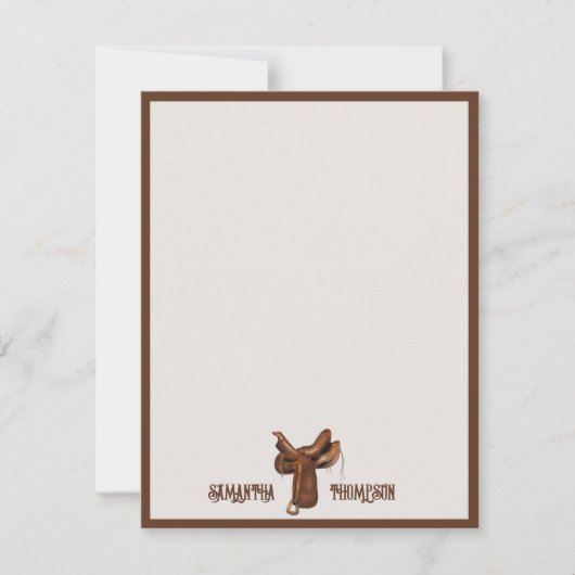 カウボーイ女性のカーボーイウエスタンロデオカントリー名 ノートカード (正面)