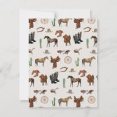 カウボーイ女性のカーボーイウエスタンロデオカントリー名 ノートカード (裏面)