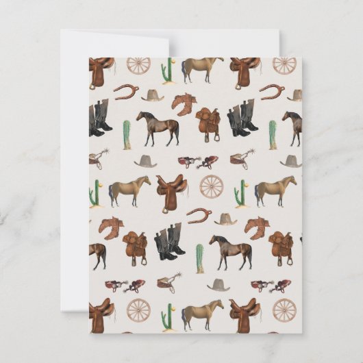 カウボーイ女性のカーボーイウエスタンロデオカントリー名 ノートカード (裏面)