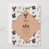 カウボーイ女性のカーボーイウエスタンロデオカントリー誕生日 招待状 (正面)