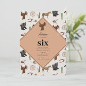 カウボーイ女性のカーボーイウエスタンロデオカントリー誕生日 招待状 (スタンド正面)