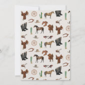 カウボーイ女性のカーボーイウエスタンロデオカントリー誕生日 招待状 (裏面)