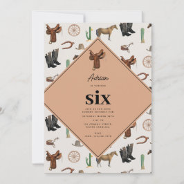 カウボーイ女性のカーボーイウエスタンロデオカントリー誕生日 招待状