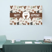 カウボーイ女性のカーボーイウエスタンロデオカントリー誕生日 横断幕 (トレードショー)