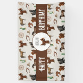 カウボーイ女性のカーボーイウエスタンロデオカントリー誕生日 横断幕 (縦)