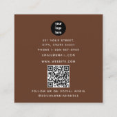 カウボーイ女性のカーボーイウエスタンロデオカントリーQRコード スクエア名刺 (裏面)